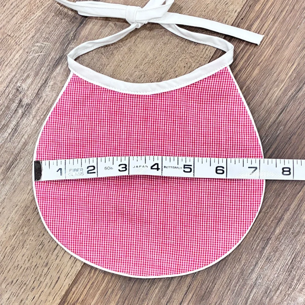 NWOT Lullaby Set Red Gingham Bib Heirloom